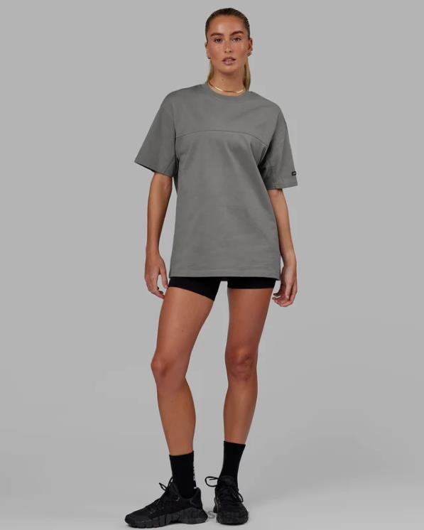 LSKD unisexo camiseta de laboratorio pesada de gran tamaño - grafito 8T6NZ324 vestir