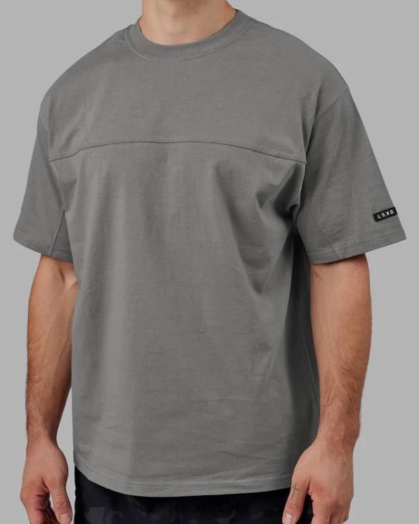 LSKD unisexo camiseta de laboratorio pesada de gran tamaño - grafito 8T6NZ324 vestir