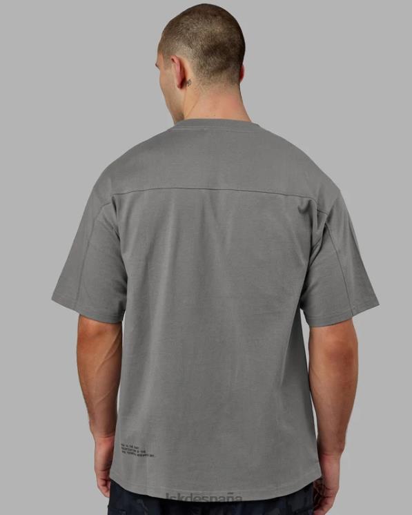 LSKD unisexo camiseta de laboratorio pesada de gran tamaño - grafito 8T6NZ324 vestir