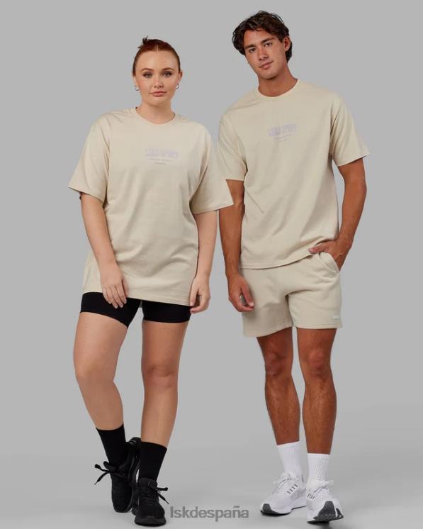 LSKD unisexo camiseta pesada estándar de gran tamaño - hueso 8T6NZ321 vestir