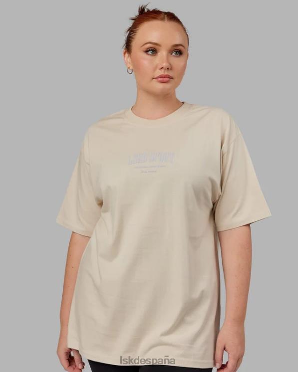 LSKD unisexo camiseta pesada estándar de gran tamaño - hueso 8T6NZ321 vestir