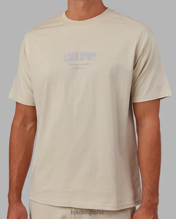 LSKD unisexo camiseta pesada estándar de gran tamaño - hueso 8T6NZ321 vestir