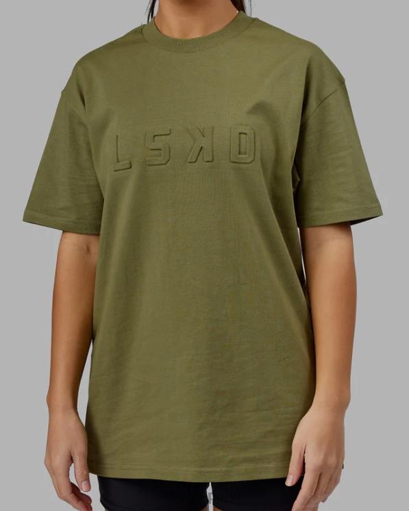 LSKD unisexo camiseta pesada estampada de gran tamaño - moss stone 8T6NZ219 vestir