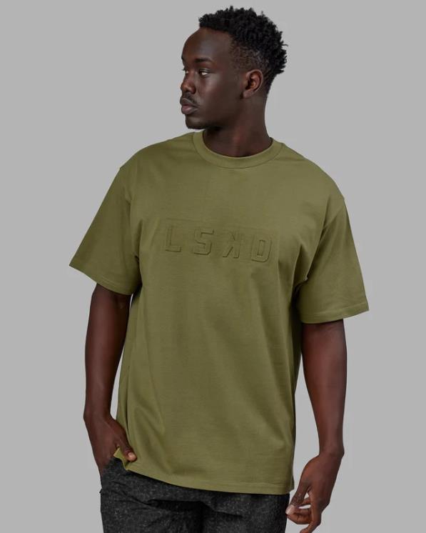 LSKD unisexo camiseta pesada estampada de gran tamaño - moss stone 8T6NZ219 vestir