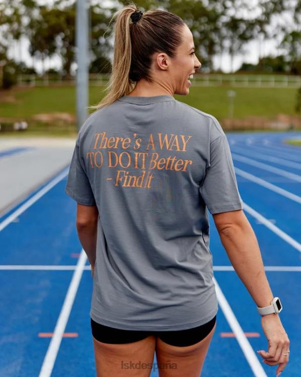 LSKD unisexo camiseta vs4 flxcotton oversize - grafito-mandarina 8T6NZ265 vestir