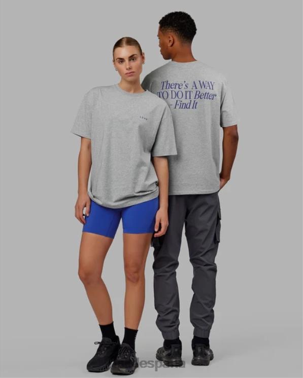 LSKD unisexo camiseta vs4 flxcotton oversize - gris claro marl-power cobalt 8T6NZ255 vestir