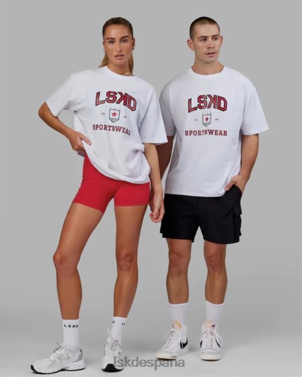 LSKD unisexo departamento de deportes camiseta oversize - blanco-rojo 8T6NZ276 vestir