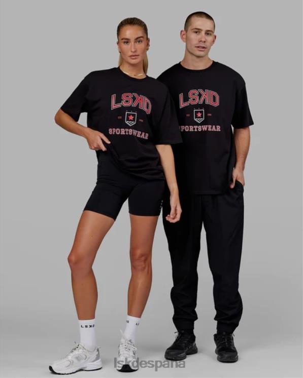 LSKD unisexo departamento de deportes camiseta oversize - negro-rojo 8T6NZ275 vestir