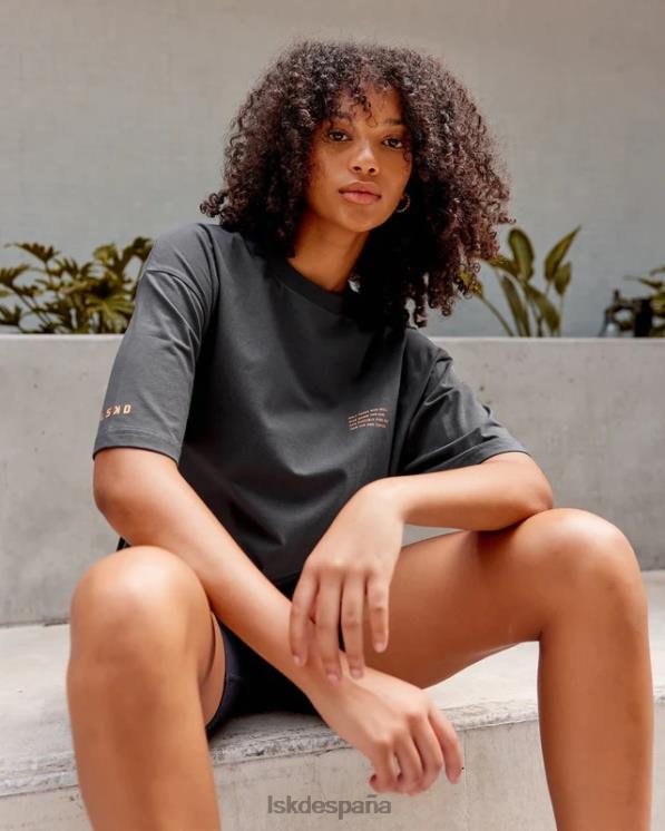 LSKD unisexo esforzarse flxcotton camiseta de gran tamaño - asfalto-mandarina 8T6NZ259 vestir