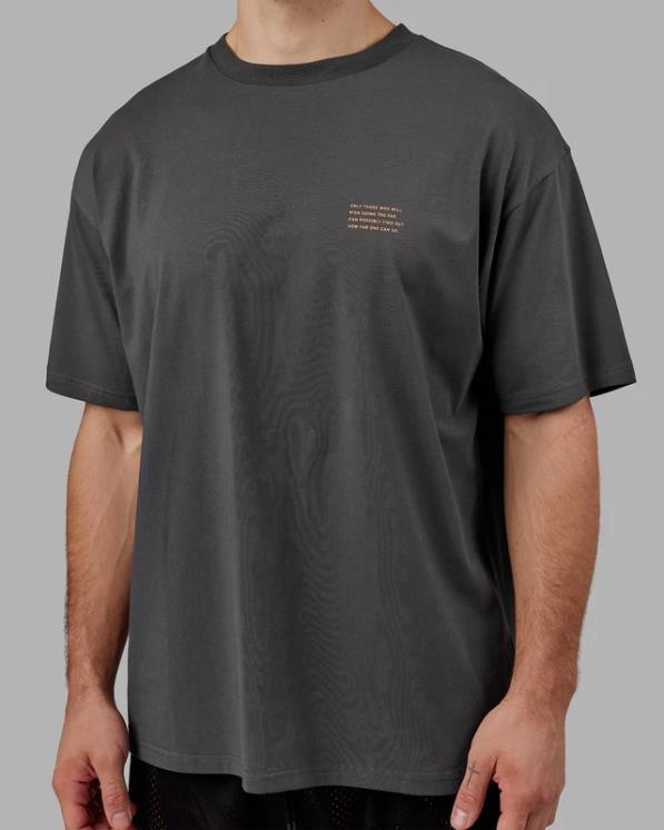 LSKD unisexo esforzarse flxcotton camiseta de gran tamaño - asfalto-mandarina 8T6NZ259 vestir