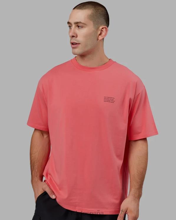 LSKD unisexo esforzarse flxcotton camiseta de gran tamaño - sunkist coral 8T6NZ310 vestir