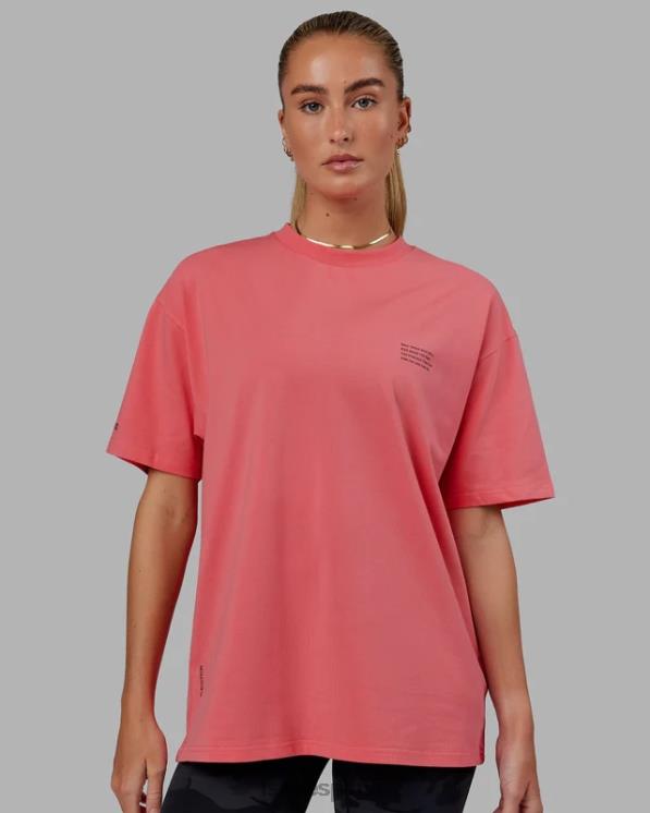 LSKD unisexo esforzarse flxcotton camiseta de gran tamaño - sunkist coral 8T6NZ310 vestir