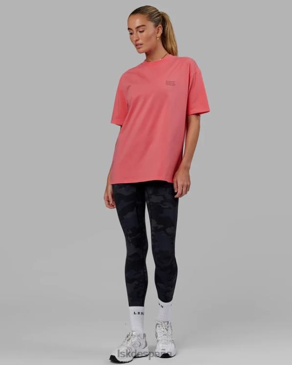 LSKD unisexo esforzarse flxcotton camiseta de gran tamaño - sunkist coral 8T6NZ310 vestir