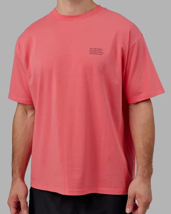 LSKD unisexo esforzarse flxcotton camiseta de gran tamaño - sunkist coral 8T6NZ310 vestir