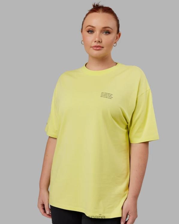 LSKD unisexo esforzarse flxcotton camiseta de gran tamaño - verde cítrico 8T6NZ308 vestir