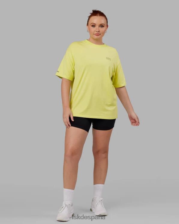 LSKD unisexo esforzarse flxcotton camiseta de gran tamaño - verde cítrico 8T6NZ308 vestir