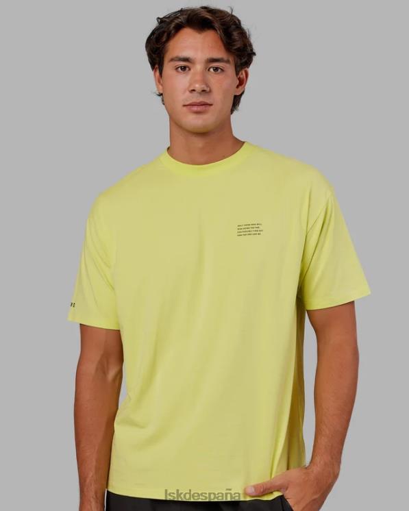 LSKD unisexo esforzarse flxcotton camiseta de gran tamaño - verde cítrico 8T6NZ308 vestir