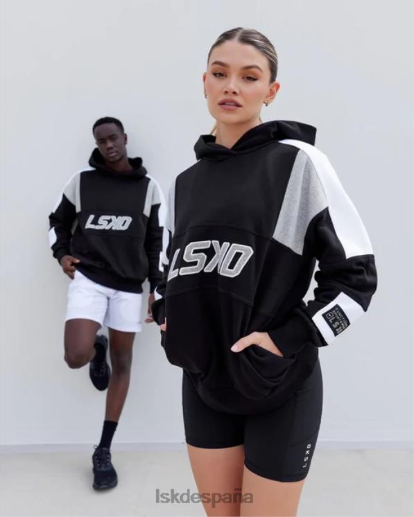 LSKD unisexo Slam sudadera con capucha de gran tamaño - negro-lt gris marl 8T6NZ385 vestir