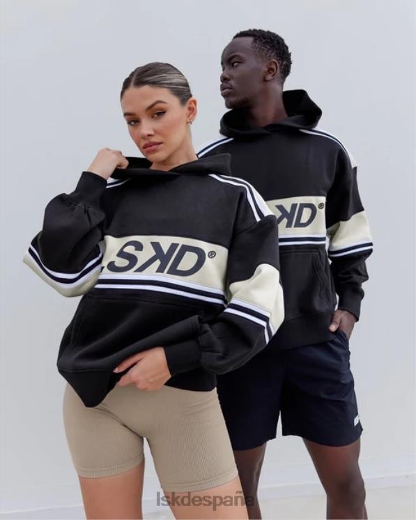 LSKD unisexo sudadera con capucha a-team oversize - hueso negro 8T6NZ388 vestir