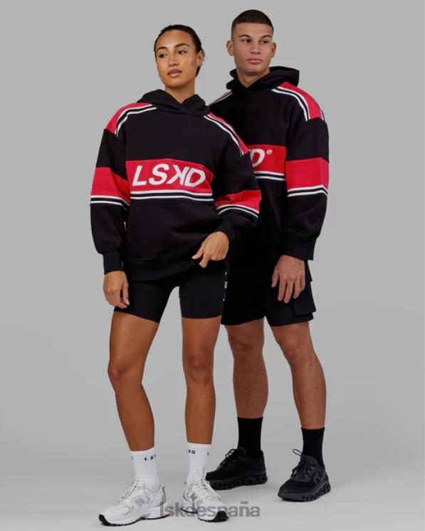 LSKD unisexo sudadera con capucha a-team oversize - negro-escarlata 8T6NZ458 vestir