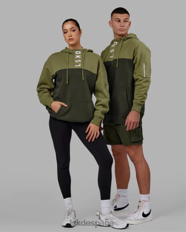 LSKD unisexo sudadera con capucha de gran tamaño contraria - forest night-moss stone 8T6NZ381 vestir