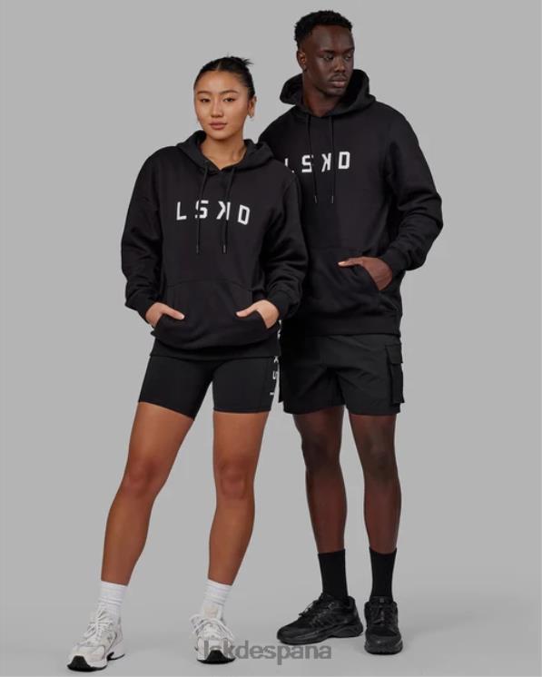 LSKD unisexo sudadera con capucha estructura - negro-blanco 8T6NZ340 vestir